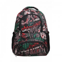 Aqsa ASB47 Designer School Bag (Black Print)